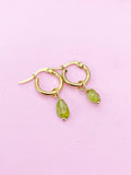 Peridot Earrings in Gold, Natural Gemstone Jewelry, BN3974