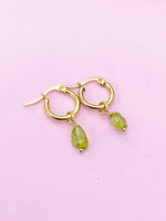 Peridot Earrings in Gold, Natural Gemstone Jewelry, BN3974