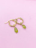 Peridot Earrings in Gold, Natural Gemstone Jewelry, BN3974