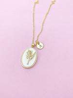 Lily of the Valley May Birth Flower Gold Necklace Birthday Gifts, Personalized Gifts, N4883E