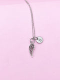 Silver Guardian Angel Wing Charm Necklace, N1547