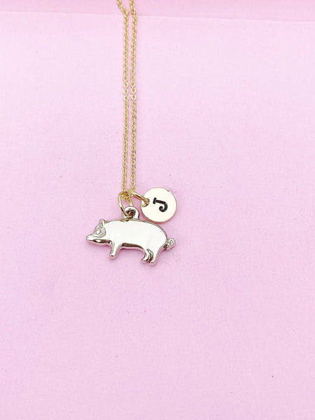 Best Christmas Gift Gold Pig Charm Necklace, Pig Charm, Farm Animal Charm, Farmer Gift, Pet Gift, 4 H Gift, N1121