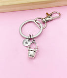 Water Pail Bucket Keychain, Best Christmas Gift, Graduation Gift, Birthdays Gift, Personalized Initial Keychain, N1116D