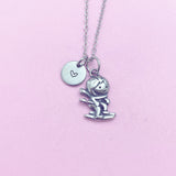 Ski Necklace, 316 Stainless Steel Ski Pendant Necklace, Skier Player Charm, Ski Charm, Sport Charm, Sport Gift, Personalized Gift, N1051