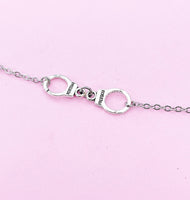 Silver Handcuff Charm Bracelet, Handcuff Freedom Jewelry, N1483