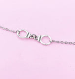 Silver Handcuff Charm Bracelet, Handcuff Freedom Jewelry, N1483