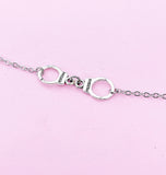 Silver Handcuff Charm Bracelet, Handcuff Freedom Jewelry, N1483