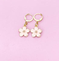 Gold Pink Magnolias Earrings, N1956F
