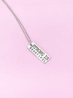 Silver Strong is Beautiful Necklace, Fitness Charm, N64