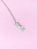 Silver Strong is Beautiful Necklace, Fitness Charm, N64