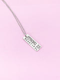 Silver Strong is Beautiful Necklace, Fitness Charm, N64