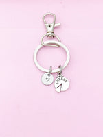 Silver Cheese Charm Keychain, AN5519