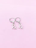 Silver Pharmacist Rx Charm Earrings, AN2239