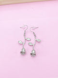 Silver Rose Earrings, Birthday Jewelry Gift, N172F