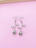 Silver Rose Earrings, Birthday Jewelry Gift, N172F