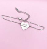 Silver Great Grandma Heart Charm Bracelet, Personalized Gift