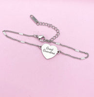 Silver Great Grandma Heart Charm Bracelet Gift, Personalized Gift, N2138