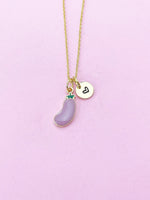 Gold Eggplant Necklace, Personalized Gift, N3573