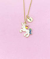 Unicorn Necklace, Rainbow Unicorn, N4358