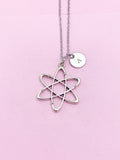 Silver Atom Charm Necklace, N1499