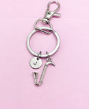 Bass Clarinet Keychain, Initial Charm, Music Gift