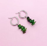 Silver Diopside Earrings, Natural Gemstone Jewelry AN3952