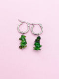 Silver Diopside Earrings, Natural Gemstone Jewelry AN3952