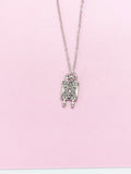 Torah Scroll Star of David Charm Necklace, Silver Tone Pendant