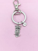 Silver Owl Charm Keychain, AN2118