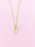 Gold Guardian Angel Charm Necklace, N3032