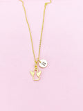 Gold Guardian Angel Charm Necklace, N3032