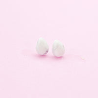 Sterling Silver Natural Howlite Teardrop Stud Earrings, N5609