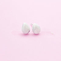 Sterling Silver Natural Howlite Teardrop Stud Earrings, N5609