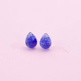 Sterling Silver Natural Kyanite Teardrop Stud Earrings, N5611