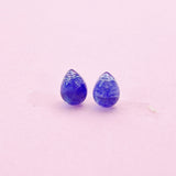 Sterling Silver Natural Kyanite Teardrop Stud Earrings, N5611