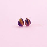 Sterling Silver Natural Tiger Eye Teardrop Stud Earrings, N5613