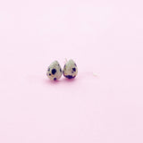 Sterling Silver Natural Dalmatian Jasper Teardrop Stud Earrings, N5614