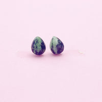 Sterling Silver Natural Ruby in Zoisite Teardrop Stud Earrings, N5615