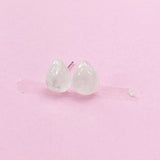 Sterling Silver Natural Quartz Crystal Teardrop Stud Earrings, N5617