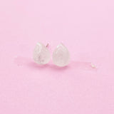 Sterling Silver Natural Quartz Teardrop Stud Earrings, N5617