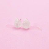 Sterling Silver Natural Quartz Crystal Teardrop Stud Earrings, N5617