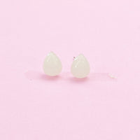 Sterling Silver Natural Quartz Crystal Teardrop Stud Earrings, N5617