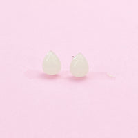Sterling Silver Natural Quartz Crystal Teardrop Stud Earrings, N5617