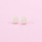 Sterling Silver Natural Quartz Crystal Teardrop Stud Earrings, N5617