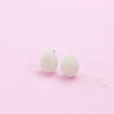 Sterling Silver Synthetic Luminous Stone Teardrop Stud Earrings, N5616