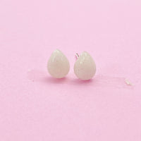 Sterling Silver Synthetic Luminous Stone Teardrop Stud Earrings, N5616