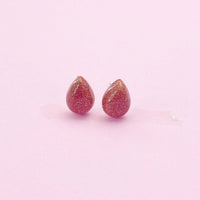 Sterling Silver Synthetic Goldstone Teardrop Stud Earrings, N5618