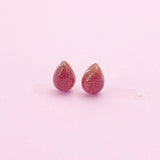 Sterling Silver Synthetic Goldstone Teardrop Stud Earrings, N5618