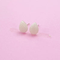 Sterling Silver Synthetic Noctilucent Stone Teardrop Stud Earrings, N5620