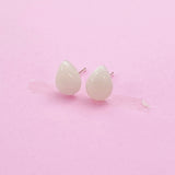 Sterling Silver Synthetic Noctilucent Stone Teardrop Stud Earrings, N5620